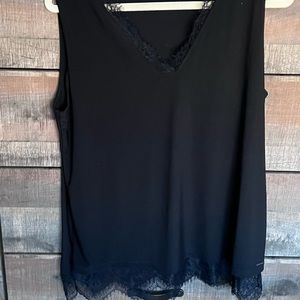 Tahari black high stretch sleeveless dress top